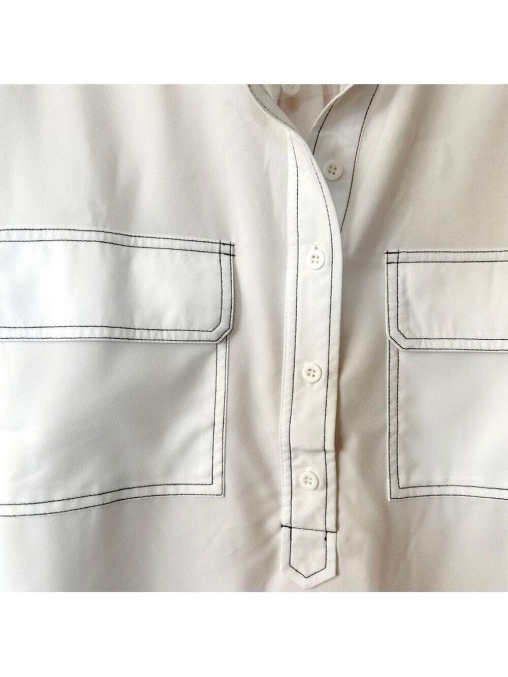 REMIXMESS WHITE HENLEY BLOUSE - NWT - Picture 6 of 9